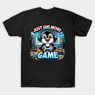 Epic Gaming Penguin: Just One More Game! T-Shirt